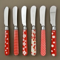 Multi Colour 6 Butter Knives Mix Red