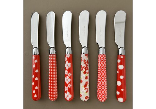 Kom Amsterdam Multi Colour 6 Butter Knives Mix Red