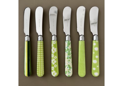 Kom Amsterdam Multi Colour 6 Butter Knives Mix Green