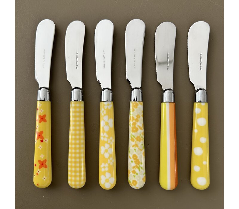 Multi Colour 6 Couteaux à Beurre Mix Jaune