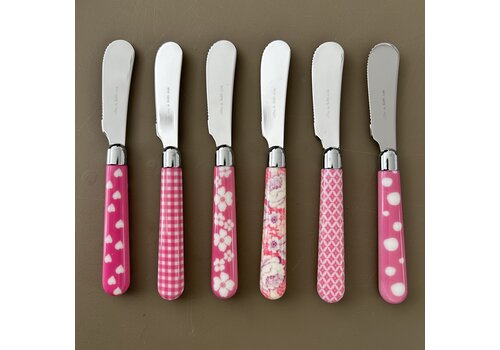 Kom Amsterdam Multi Colour 6 Butter Knives Mix Pink