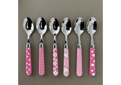 Kom Amsterdam Multi Colour 6 Small Spoons Mix Pink