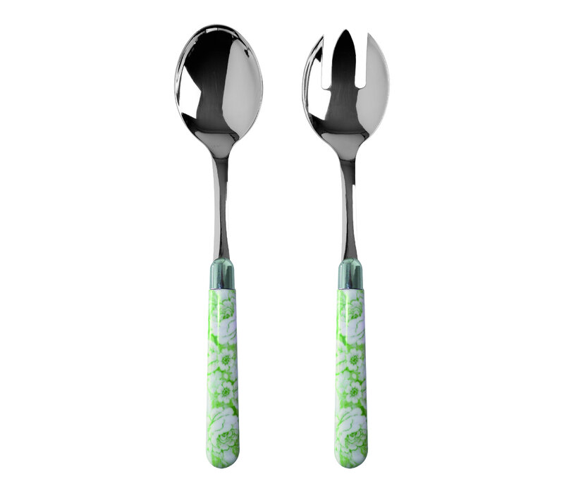 Multi Colour Salad Servers Camellia Green
