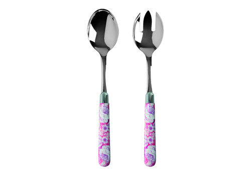 Multi Colour Multi Colour Salad Servers Camellia Pink