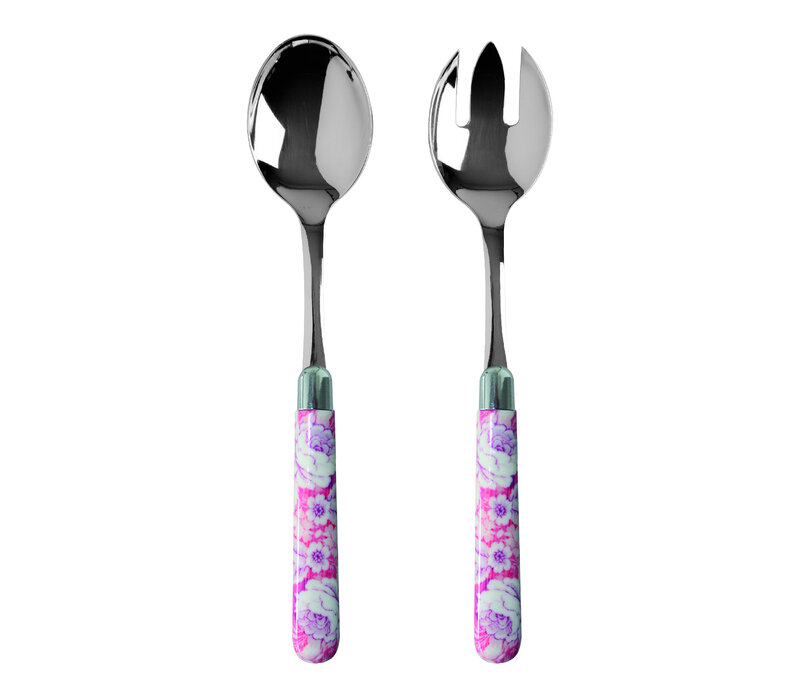 Multi Colour Salatbesteck Kamelie Rosa
