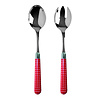 Multi Colour Salad Servers Checkered Red