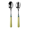 Multi Colour Salad Servers Checkered Yellow