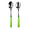 Multi Colour Salad Servers Checkered Green