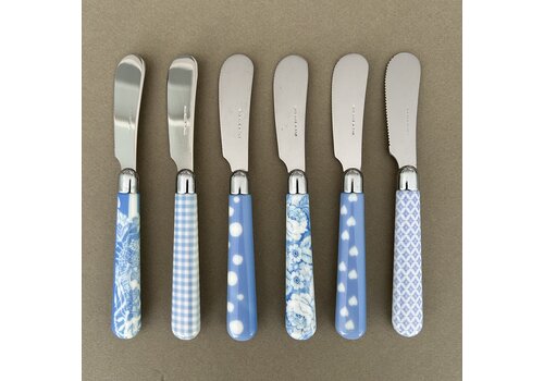 Kom Amsterdam Multi Colour 6 Couteaux à Beurre Mix Bleu Clair