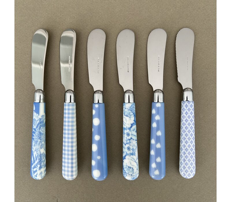 Multi Colour 6 Couteaux à Beurre Mix Bleu Clair