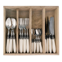 Murano 24-piece Dinner Cutlery Matte Ivory in Box