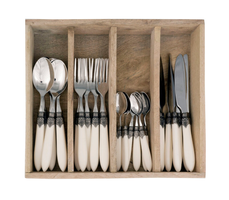 Murano 24-piece Dinner Cutlery Matte Ivory in Box