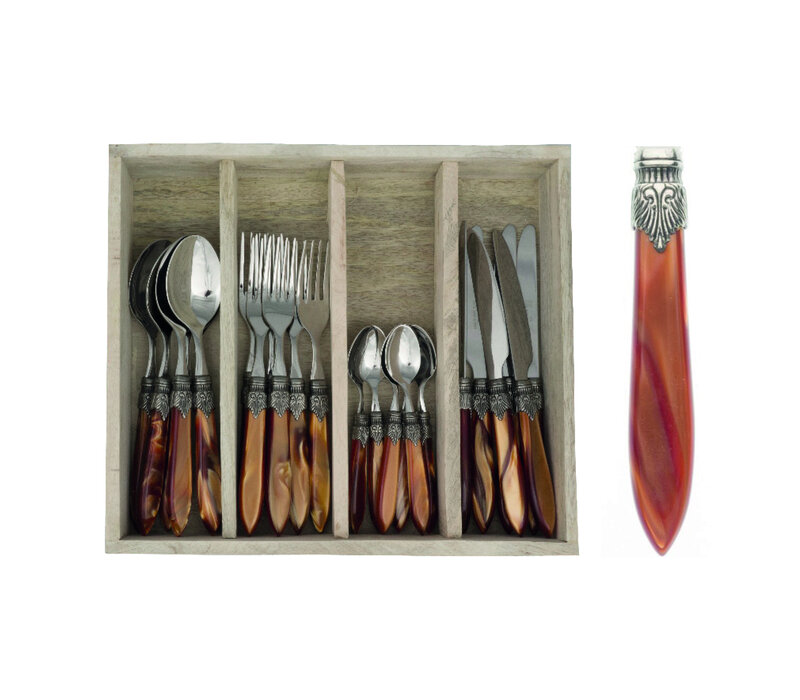 Murano 24-piece Dinner Cutlery Brick Orange in Box