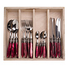 Murano Murano Tafelbesteck (24-teilig) – Für 6 Personen – Bordeaux in Holzbox | Italienisches Design