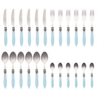 Murano Dinerbestek (24-delig) – Voor 6 Personen – Turquoise in Houten Kist | Italiaans Design