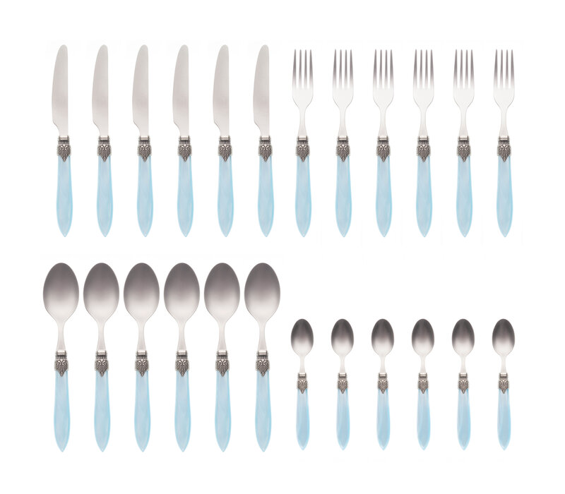 Murano 24-piece Dinner Cutlery Turquoise in Box