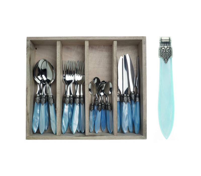 Murano 24-piece Dinner Cutlery Turquoise in Box