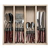 Murano Murano Dinner Cutlery (24-piece) – For 6 People – Brown in Wooden Box | Italian Design