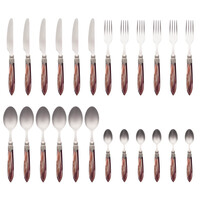 Murano Dinner Cutlery (24-piece) – For 6 People – Brown in Wooden Box | Italian Design
