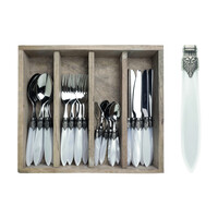 Murano 24-piece Dinner Cutlery Ice White in Box