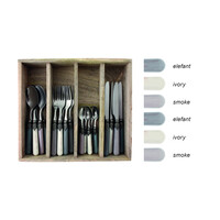 Vintage 24-piece Dinner Cutlery Storm Mix in Wooden Box