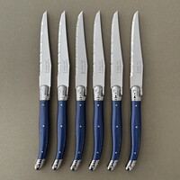 Laguiole 6 Classic Steakmesser Blau in Holzbox