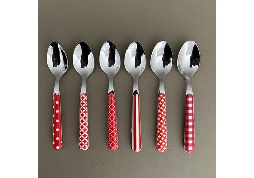 6 Small Spoons 'Provence Mix' Red