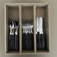 Wood Style Couverts de Petit Déjeuner 18 pièces « Ébène » dans une Boîte
