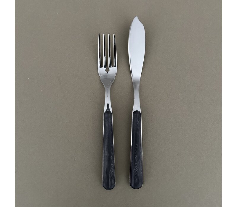 Wood Style 12-piece Fish Cutlery “Ebony”