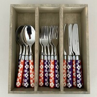 Multi Colour 18-teiliges Besteck-Set Blume Gemischte Farben Orange und Violett