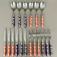 Multi Colour 18-teiliges Besteck-Set Blume Gemischte Farben Orange und Violett