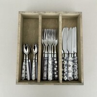 Multi Colour 18-teiliges Besteck-Set Gemischte Dekore Grau