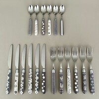 Multi Colour 18-teiliges Besteck-Set Gemischte Dekore Grau