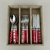 Kom Amsterdam Multi Colour 18-teiliges Besteck-Set Gemischte Dekore Rot