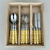 Kom Amsterdam Multi Colour 18-piece Cutlery Set Yellow Dotted