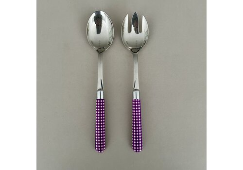 Multi Colour Salatbesteck Kariert Violett