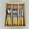 Kom Amsterdam Multi Colour 18-teiliges Besteck-Set Gelb Gestreift