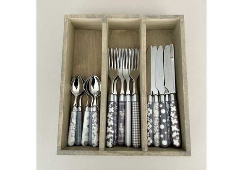 Multi Colour 18-teiliges Besteck-Set Gemischte Dekore Grau