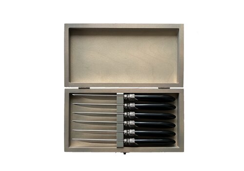 Murano Murano 6 Steak Knives Black in Box