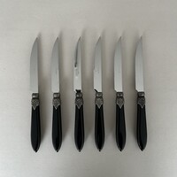 Murano 6 Couteaux à Steak Noir Onyx dans une Boîte