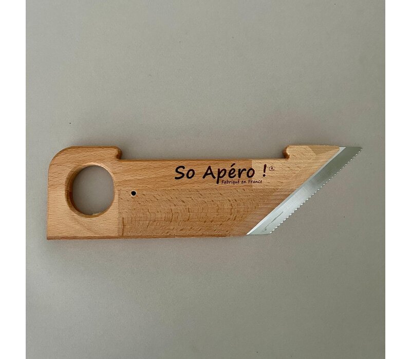 Jean Dubost So Apéro® Guillotine à Saucisson Premium – 100% Fabriquée en France en Bois de Hêtre avec Lame Certifiée pour une Découpe Parfaite