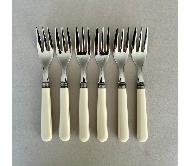 Manoir 6 Cake Forks Ivory