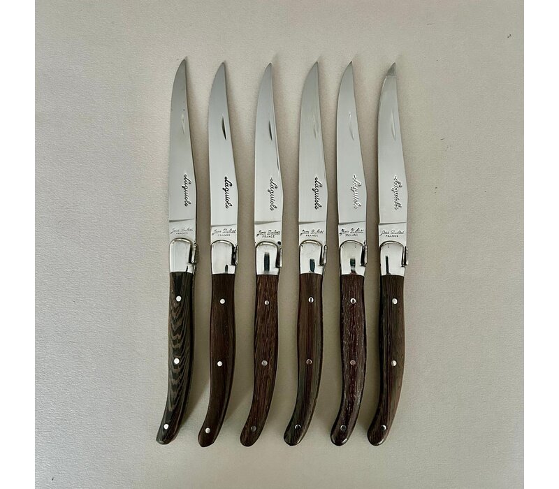 Laguiole Premium 6 Steak knives Wenge Wood