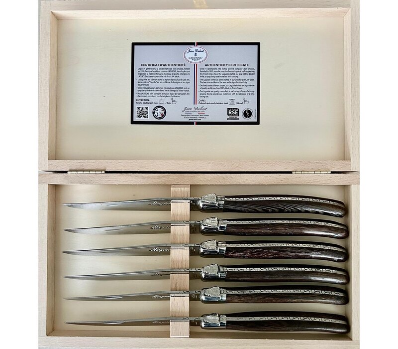 Laguiole Premium 6 Steak knives Wenge Wood
