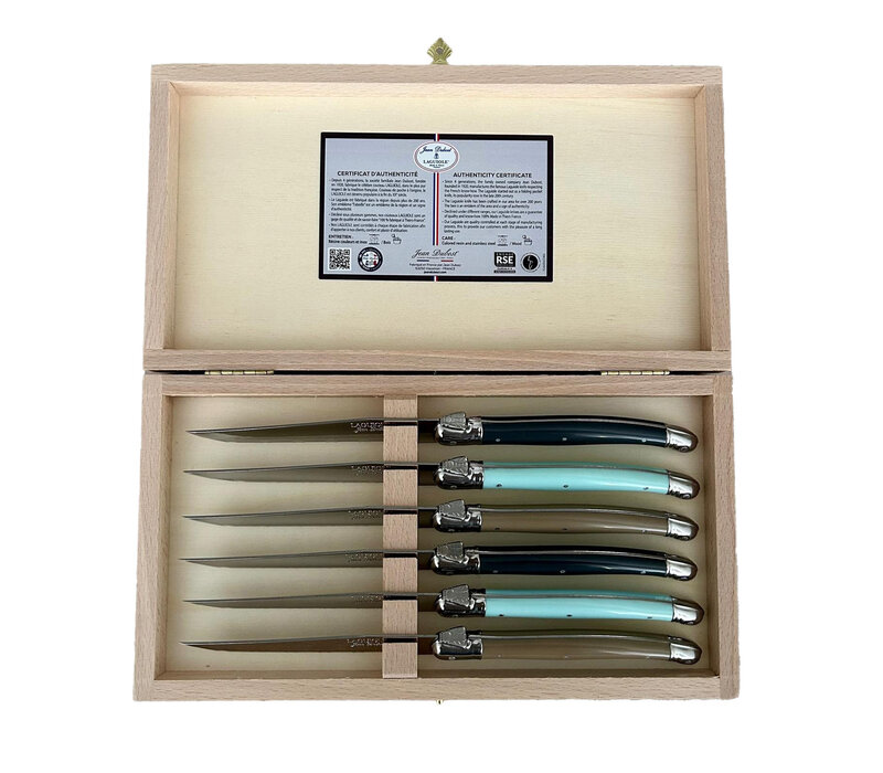Laguiole 6 Classic Steakmesser Arktis in Holzbox