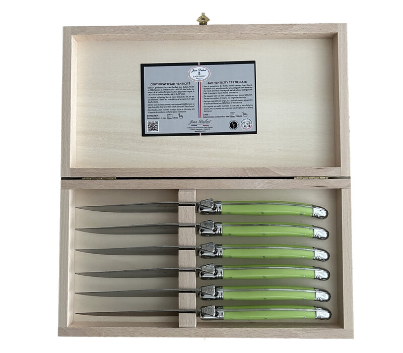 Laguiole Exclusive 6 Steakmesser Apfelgrün