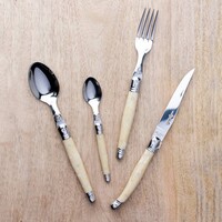 Laguiole Exclusive Cutlery set 24-piece Light Horn Effect