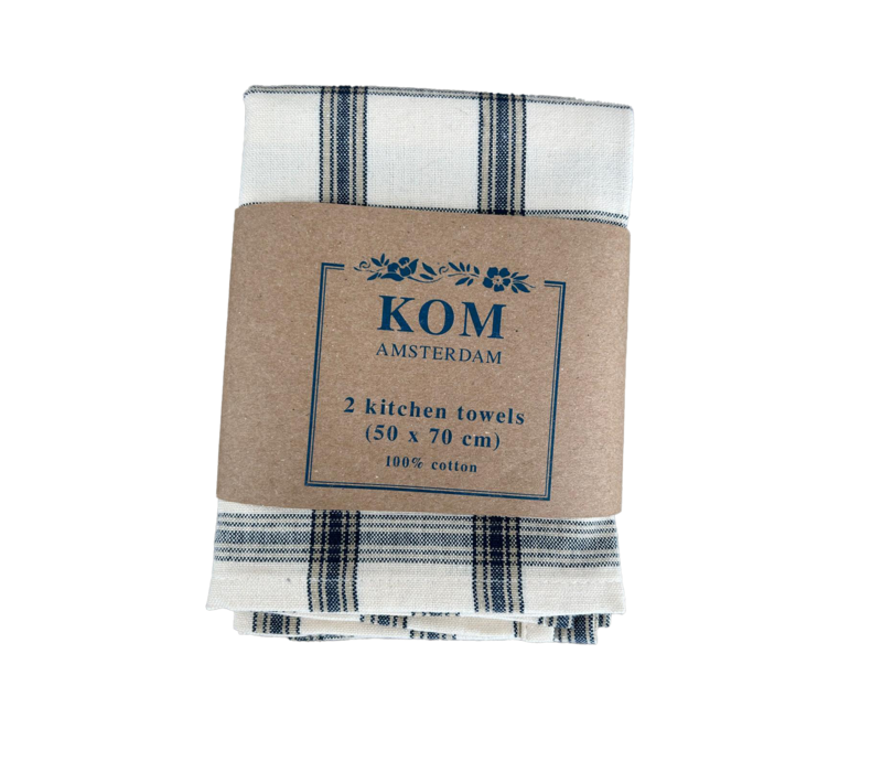 Lot de 2 torchons 50x70 cm Normande bleu