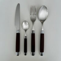 Retro-Besteckset 24-teilig Schwarz
