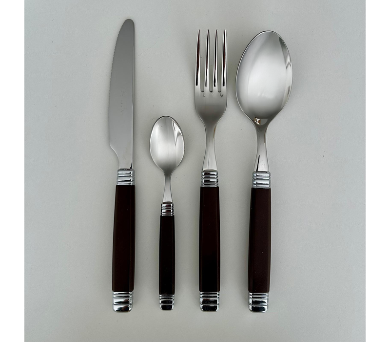 Retro-Besteckset 24-teilig Schwarz